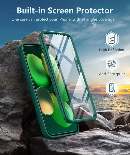 Vista 2 de FNTCASE Funda para Samsung Galaxy S23: funda móvil resistente a prueba de caídas Diseño delgado híbrido de TPU con textura mate a prueba de golpes