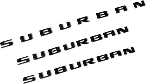 Vista 9 de Emblema Suburban OEM 2021 Letras 3D Compatible con Suburban 84910061 2019-2025 Negro Brillante
