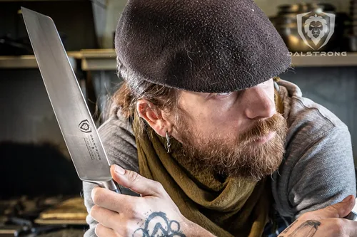 Vista 9 de Dalstrong – Cuchillo de chef Kiritsuke - 8.5 pulgadas - Serie Gladiador Elite - Acero alemán forjado de alto carbono - Cuchillo de cocina de espiga