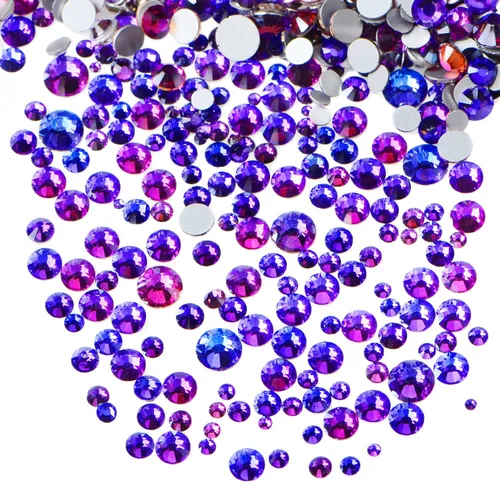 Vista 15 de AD Beads - 1440 piezas de cristales de imitación de calidad con pegamento de tamaños mixtos, parte posterior plana, redonda, gemas de cristal