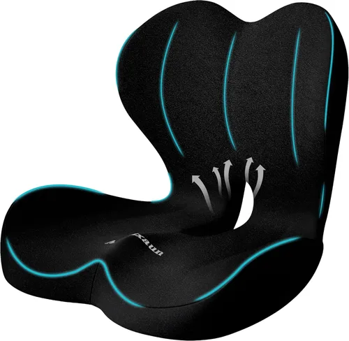 Cojín de asiento de apoyo lumbar, cojín de espuma viscoelástica para silla de oficina, asiento de automóvil, avión, alivio del dolor de ciática,