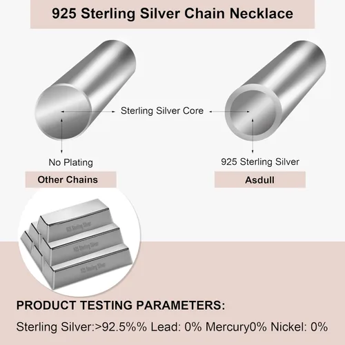Vista 2 de 925 Sterling Silver Clasp Rope Chain 22.5345mm Necklace for Men Silver Link Chain for Women 16-30 Inches
