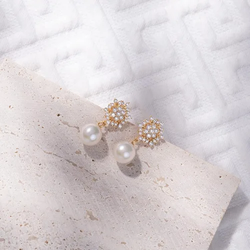 Vista 6 de 925 Sterling Silver Freshwater Real Pearl Drop Dangle Earrings Quality Pearl Hoop Earrings for Women