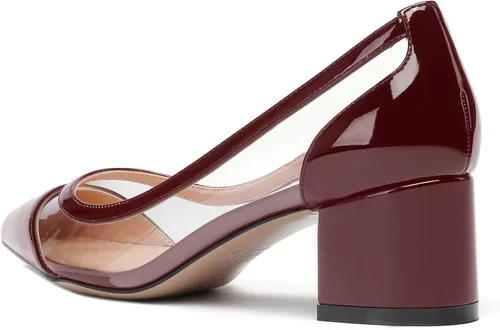 Vista 5 de WAYDERNS Zapatos de tacón bajo y grueso transparente para mujer, con puntera puntiaguda, de 2 pulgadas