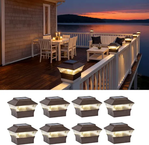 Vista 12 de 50 Lumen Luces Solares para Postes, 3 Modos Luces para Deck al Aire Libre, Valla, Tapa de Poste - 4x4 3.5x3.5 4.5x4.5 o 5.5x5.5, Luces LED