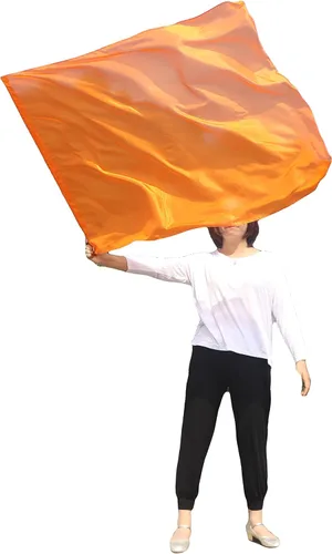 Vista 10 de Winged Sirenny Banderas flexibles de alabanza porfética de adoración de danza, serpentina rectangular de 50 pulgadas (luna azul)