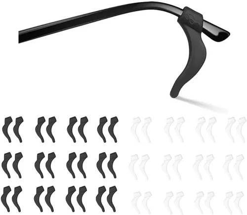 Vista 9 de 12 pares de agarraderas para las orejas, soporte antideslizante para gafas, gancho de silicona de alta calidad