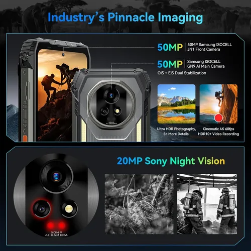 Vista 4 de Blackview XPLORE 2 Gemini AI 5G - Teléfono resistente con proyector, Dimensity 8300 Android 15 6.73" 3.2K AMOLED 20000mAh/120W 36GB+256GB T-Mobile