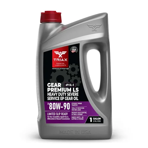Triax Gear Premium LS 80W-90, GL-5 Listo para deslizamiento limitado, Transmisiones manuales, Sistemas de engranajes hipoides, Diferenciales,