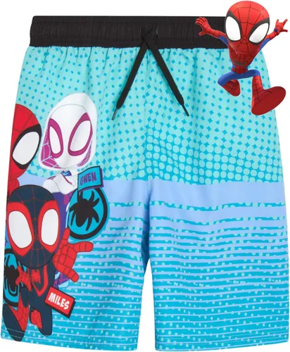 Marvel Traje de baño de los Vengadores para niño, Spider-Man, Capitán América, traje de baño de secado rápido UPF 50+ para niños (2T-12)