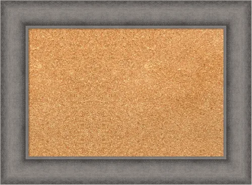 Vista 17 de Amanti Art Natural Cork Board for Wall, 18x24 Vision Board with Grey Wood Frame, Small Corkboard Office Decor for Home Organization, Country Rustic
