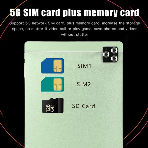 Vista 8 de Luqeeg Tablet de 10.1 pulgadas, tableta Android 11 Full HD (1080 x 1920), CPU de 10 núcleos, 4 GB +64 GB ROM, cámara de 8 MP+13 MP, batería de 8000