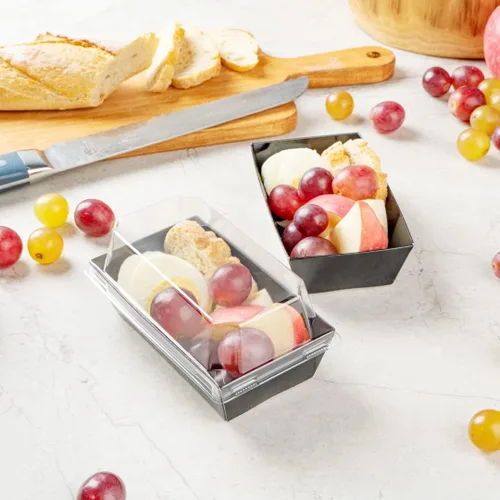 Vista 10 de Restaurantware Matsuri Vision - Bandejas de sushi de 4.7 x 2.5 x 1.4 pulgadas, 100 cajas de embalaje de sushi a prueba de grasa, tapas que se venden