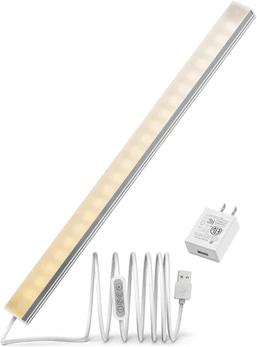 Vista 8 de ASOKO Luz de escritorio enchufable, luces LED de banco de trabajo de 16 pulgadas con súper brillo de 700 lúmenes y función de memoria inteligente, 3