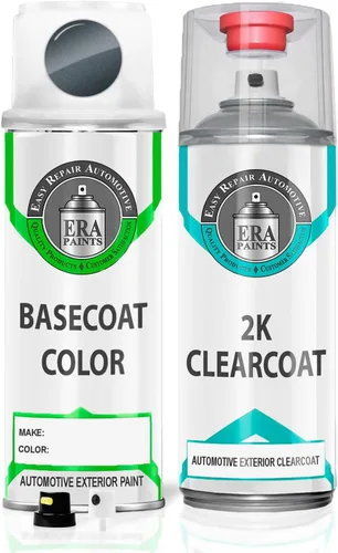ERA Paints (LZ7H - Compatible con Meteor Gray Pearl / Reemplazo para AUDI Exact Match - Pintura en aerosol y capa transparente 2K - Elige tu color