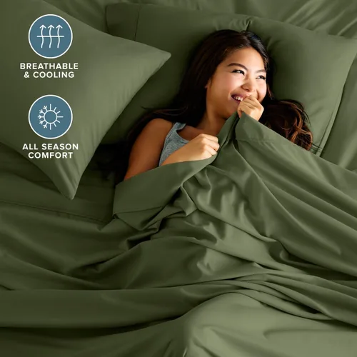 Vista 72 de Bare Home Sheet Set 1800 Ultra-Soft with 2 Pillowcases (Twin XL, Dark Blue)