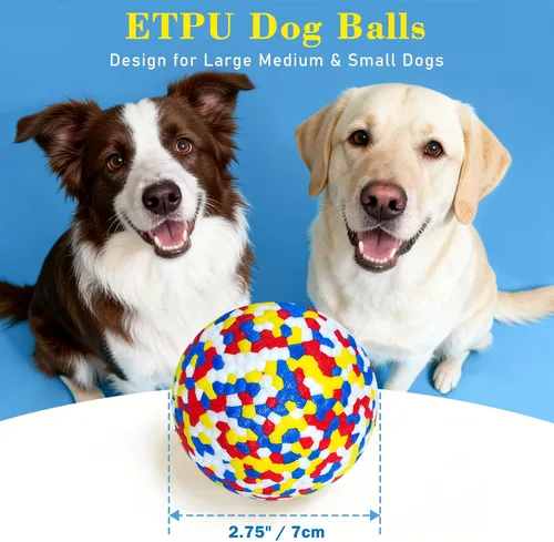 Vista 2 de Pelotas de tenis para perros masticadores agresivos, juguetes para masticar indestructibles para la dentición de perros grandes, medianos