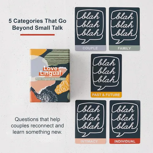 Vista 4 de FLUYTCO Juego de cartas Love Lingual Couples - 150 tarjetas de inicio de conversación para una cita nocturna, construcción de relaciones y charlas