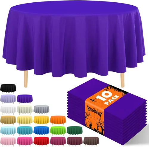 Vista 16 de Paquete de 10 manteles desechables de plástico premium de 54 x 108 pulgadas, mantel rectangular para mesa, para cumpleaños, bodas, Navidad, Beige