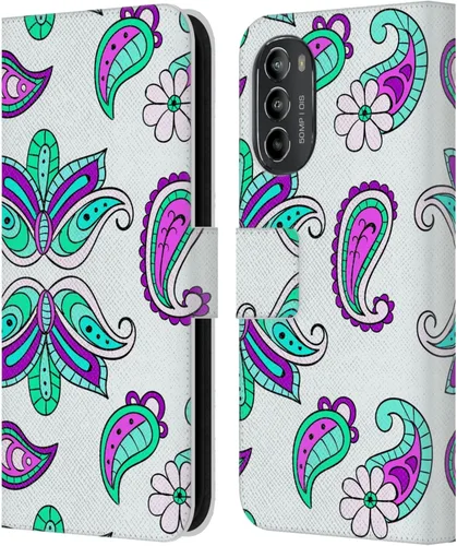 Vista 11 de Head Case Designs Officially Licensed Haroulita Blue Flower Cute Flower Pattern Leather Book Wallet Case Cover Compatible with Motorola Moto G82 5G