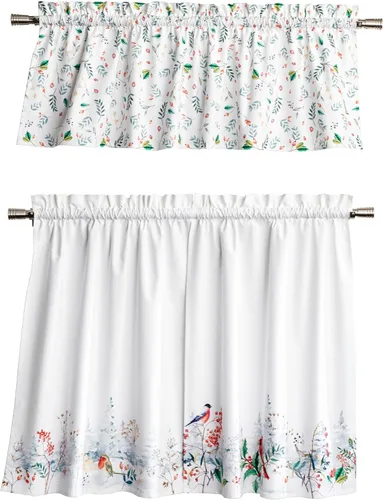 Vista 38 de Juego de cortinas de cocina Maison d' Hermine para ventanas 100% algodón Juego de cortinas y cenefas de cocina para el hogar [2 niveles