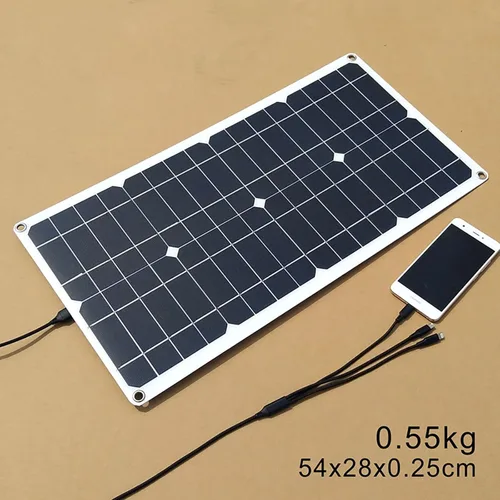 Vista 7 de Generador solar de 24 W, panel solar portátil de 5 V/1.7 A, cargador de energía monocristalino USB de módulo fotovoltaico monocristalino, panel