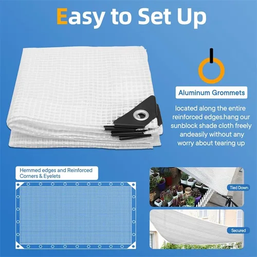 Vista 7 de Cubierta de plástico transparente para invernaderos de 8 x 10 pies, cubierta impermeable transparente de 0.55 pulgadas, lona de polietileno