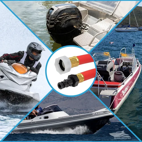 Vista 3 de Kit de adaptador de manguera de descarga Seaworks para Yamaha Waverunner Jet Ski PWC, Azul