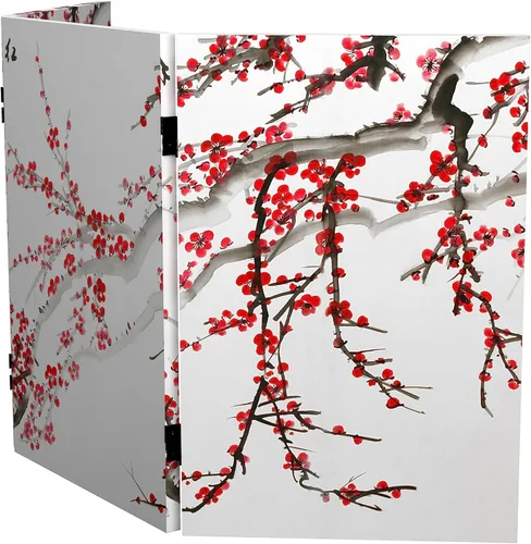 Vista 6 de Red Lantern Pantalla plegable de lona corta de doble cara de 2 pies con 3 paneles independientes y separador para dormitorio moderno