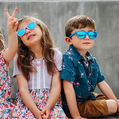 Vista 56 de Lentes de sol polarizados de goma elastómero termoplástico (TPEE) flexible, para niñas y niños de 3 a 9 años