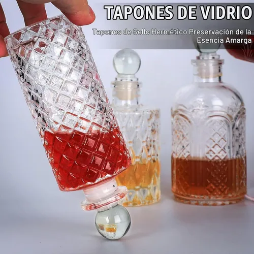 Vista 4 de SuproBarware Botella amargo para cócteles – Botellas de vidrio Dasher con tapas de tablero, ideal para camarero, bar en casa