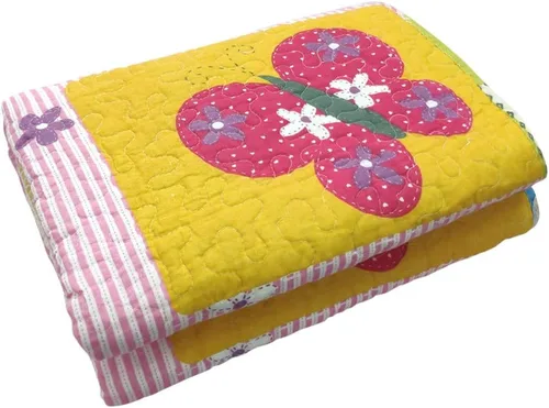 Vista 18 de ABREEZE Colcha de algodón para niñas, manta acolchada de 43 x 51 pulgadas, para niños pequeños y bebés, manta de cama de bebé, manta acolchada