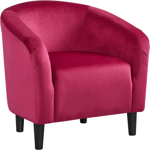 Vista 11 de Yaheetech Silla Accent tipo barril, silla de club de tela de pana, elegante sillón de sherpa peludo con acolchado suave y acogedor, adecuado