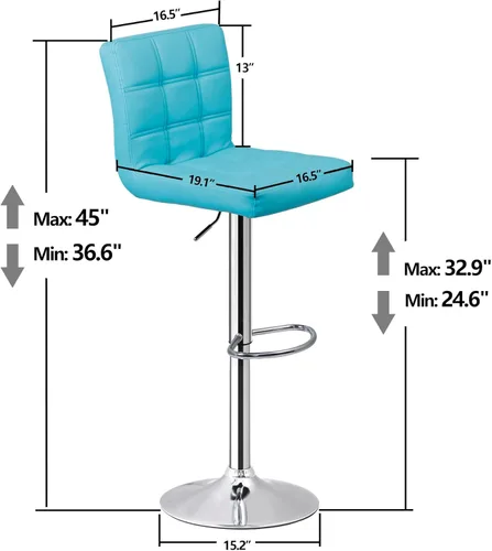 Vista 20 de ZenStyle Taburetes de bar de altura de mostrador, juego de 2 taburetes de bar giratorios ajustables, sillas de cuero PU para taburete de cocina