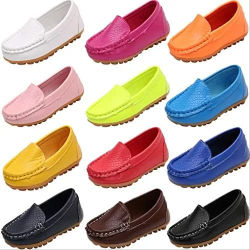 Vista 4 de YWPENGCAI Toddler Slip-on Shoes Boys Loafers Candy Colors Girls Moccasins