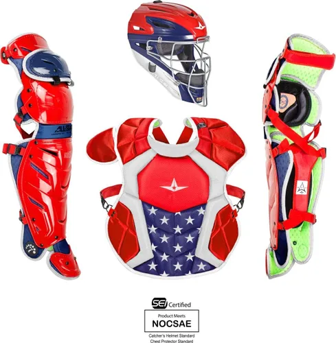 Vista 26 de All-Star Eje S7 de 9 a 16 años – Kit de equipo de captura de béisbol (incluye casco, protector de pecho, protectores de piernas), cumple con NOCSAE