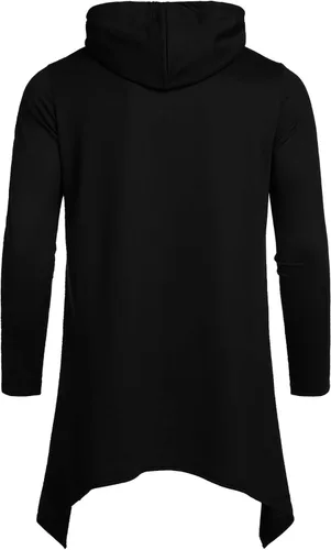 Vista 4 de COOFANDY - Sudadera larga con capucha para hombre, diseño hip hop tipo capa, de mezcla de algodón