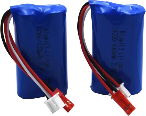 Vista 8 de Blomiky Batería recargable de iones de litio de 7.4 V 2S 600 mAh con enchufe JST y cable, adecuada para algunos autos RC, camiones, vehículos / 7.4V