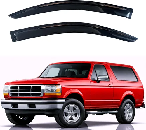 KPY Protector de lluvia compatible con Ford Bronco 1980-1996, Ford F150 F250 F350, deflectores de ventilación lateral para visera de ventana con