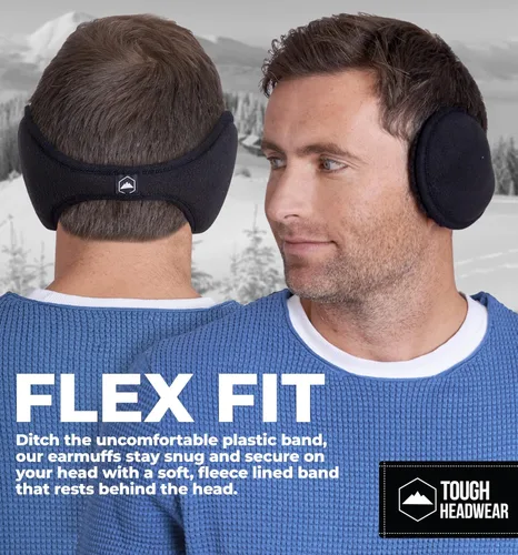 Vista 4 de Orejerascalentadores de oreja de tela polar, de estilo por detrás de la cabeza, orejeras de invierno para hombres y mujeres