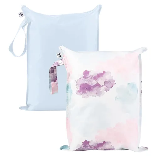 Vista 32 de Tiny Twinkle Bolsas húmedas a prueba de desorden 1 paquete de bolsas húmedas reutilizables impermeables para trajes de baño Ropa de bebé Bolsa