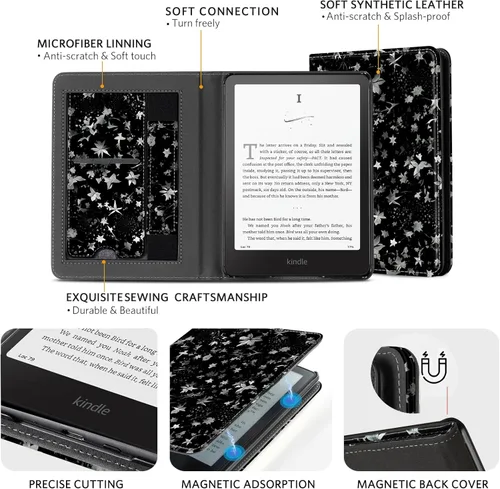 Vista 368 de CoBak Funda inteligente para Kindle Paperwhite de 6.8" de 11ª generación 2021 con función de encendido automático, ligera, delgada, de piel **Salvia