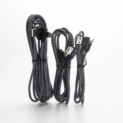 Vista 7 de Cable USB C a USB C de fibra óptica en ángulo recto de 39.4 ft/39 pies, cable USB 3.1 de 10 Gbps Gen2 de transmisión de larga distancia delgado