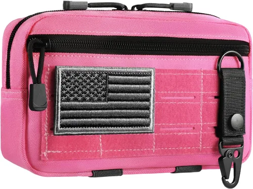 Vista 14 de FRTKK - Funda táctica Molle Admin Pouch Utility de corte láser EDC, bolsa de herramientas, fundas modulares horizontales, incluye parche