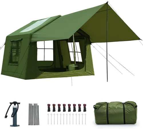Inflatable Tents for Camping, Blow Up Tent with Stove Jack, Ytaoeo Hot Tent Verde