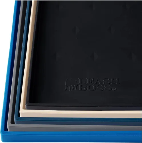 Vista 19 de Leash Boss Tapete de comida para perros - Paquete de 2, tapete impermeable para tazones de gatos y perros para comida y agua, tapetes de silicona