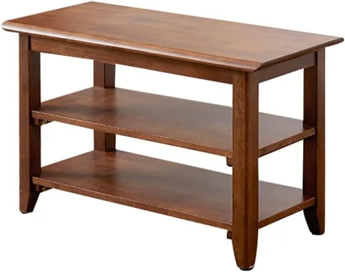 Vista 8 de XKZG Banco de Almacenamiento con Zapatero de Madera, Banco para Zapatos de Madera Sólida Rústica para Entrada (Marrón, 23.6")