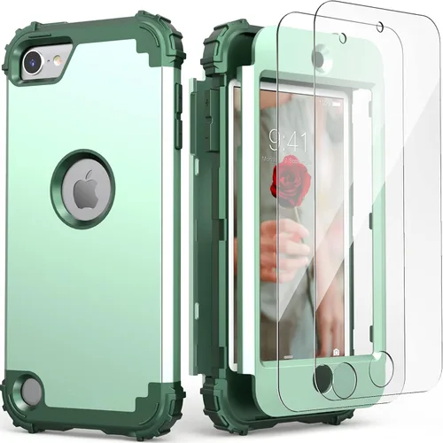 Vista 11 de IDweel Funda para iPod Touch de 7ª generación con 2 protectores de pantalla, híbrida 3 en 1, a prueba de golpes, delgada, resistente, carcasa