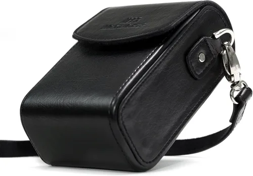 Vista 9 de MegaGear MG766 Funda de piel para cámara con correa compatible con Canon PowerShot G7 X Mark III, G7 X Mark II, G7 X - Negro
