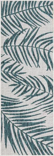 Vista 87 de Unique Loom - Tapete de la colección Outdoor Botanical, diseño de palmera (4.1 pies x 6.1 pies, rectangular, color azul/azul marino)